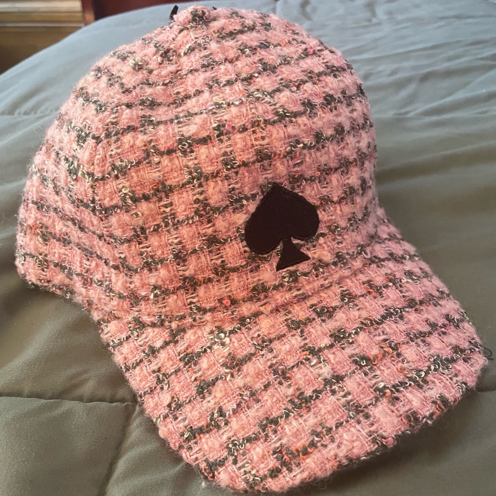 Kate Spade Baseball Cap Hat Pink tweed NWT